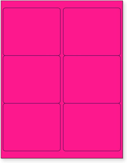8-1/2 x 11 Neon Color High Light Fluorescent Labels by NextDayLabels