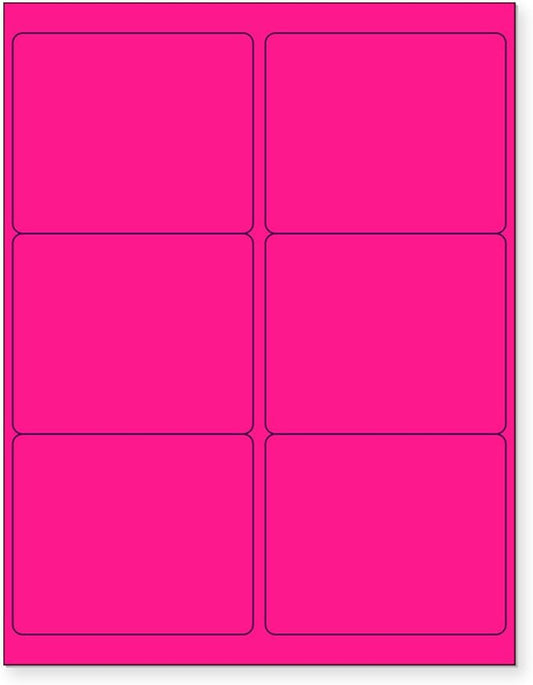 8-1/2 x 11 Neon Color High Light Fluorescent Labels by NextDayLabels