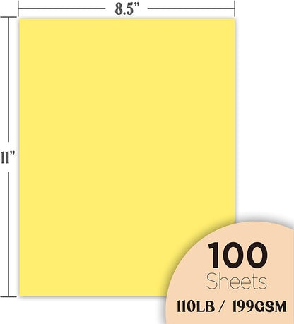 Veritas Yellow Colored Cardstock, 8.5" x 11" Colored Copy paper, 110LB/199GSM - Image 2