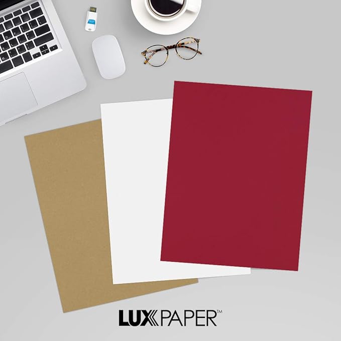 LUXPaper 8.5" x 11" Paper | Letter Size | Garnet Red | 80lb. Text | 1, 000 Qty - Image 9