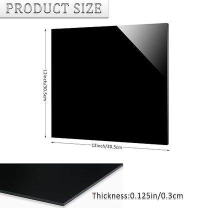 2 Pieces Black Acrylic Sheet, 12 x 12 Inch 1/8 Inch Thick, Home Decor, Display - Image 2