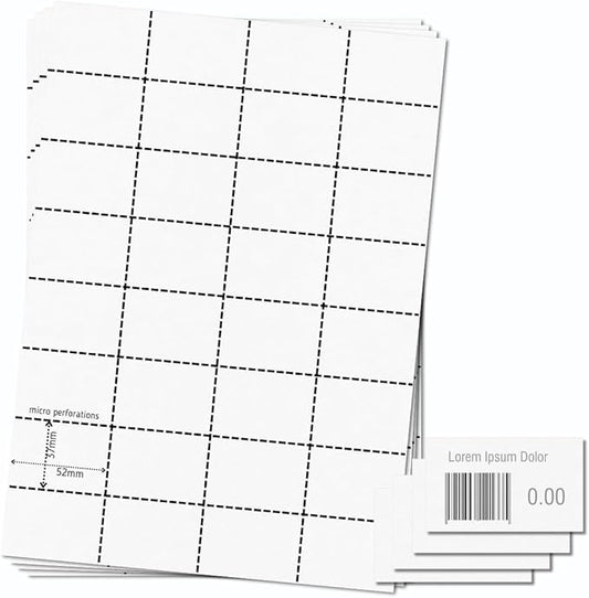 OfficeGear Shelf Edge Barcode Price Ticket Labels 32-up 37x52mm Custom by OfficeGear
