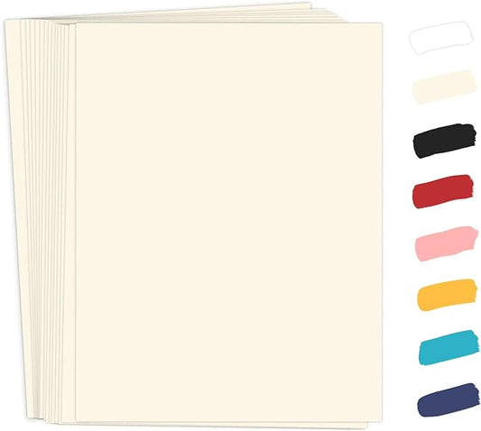 50 Pack Cream Cardstock 8.5 x 11 Off White Card Stock, Goefun 65lb Ivory Paper by Goefun