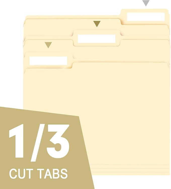 File Folder, RAZCC 250 Pack 1/3 Cut Tab File Folders Letter Size, Manila Folders - Image 4