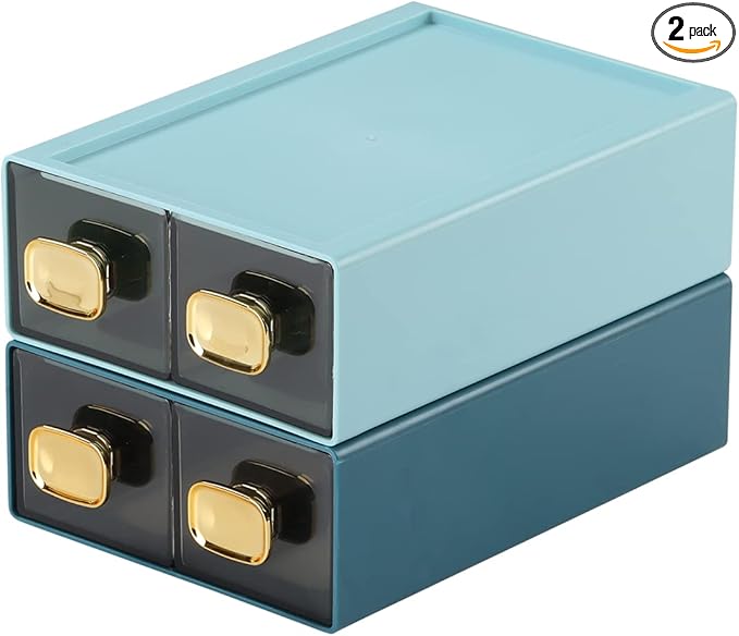 Spacious Desk Drawers, Stackable Desktop Organizer, Plastic Storage Box by OSteedWares