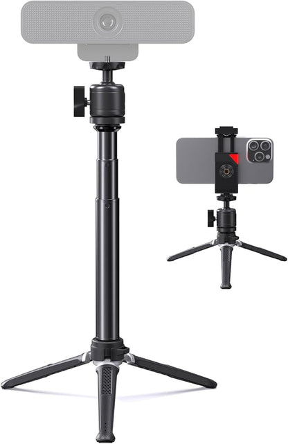 Webcam Tripod Stand for Desk, 3 Level Extendable Camera Tripod Mount for by microphonebar