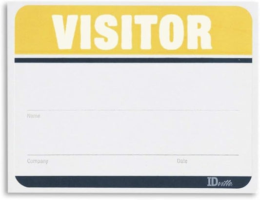 Visitor Name Badge Stickers by IDCardPros