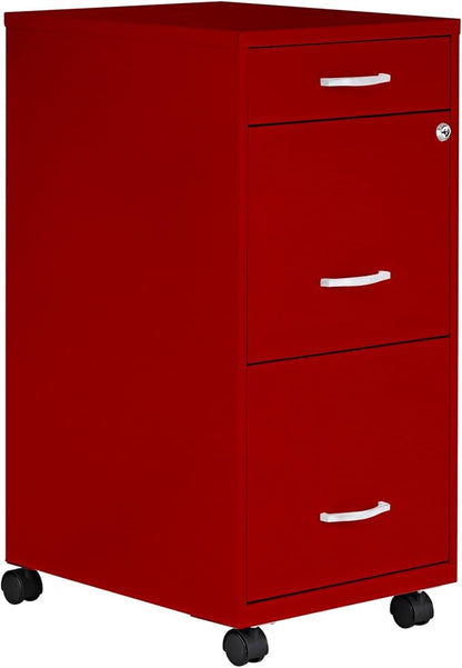 LYS SOHO Box/File/File Mobile Red File Cabinet, 3 Drawer by Lorell