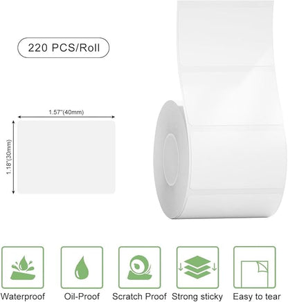 Risio Thermal Labels 1.57"x1.18", 220 Labels/Roll, Waterproof, Oil-Resistant - Image 2