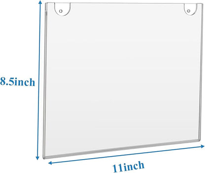 PecMuikee Horizontal Acrylic Sign Holder 8.5x11, Wall Mount Acrylic Sign Holder - Image 4