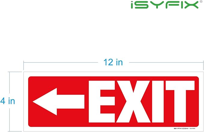 iSYFIX Exit Signs Stickers 6 Pack 12x4 Inch - Image 8