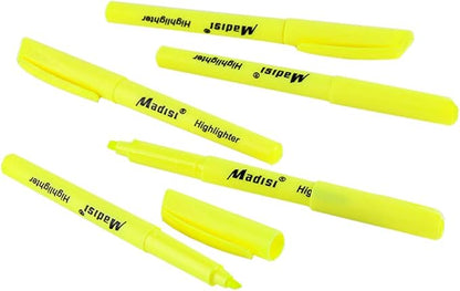Madisi Highlighters, Chisel Tip, Fluorescent Yellow, Bulk Pack - Image 3