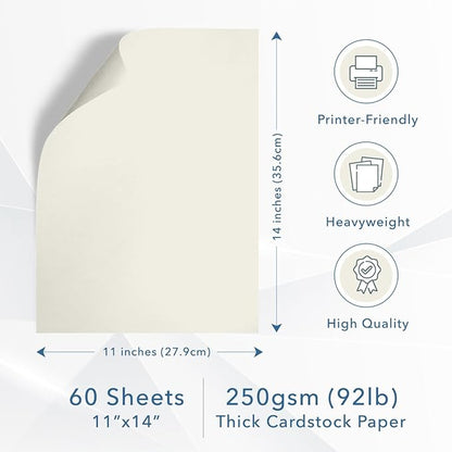 MOS Off-White Cardstock Paper 11 x 14 Inch — Heavyweight Poster Board Card Stock - Image 2