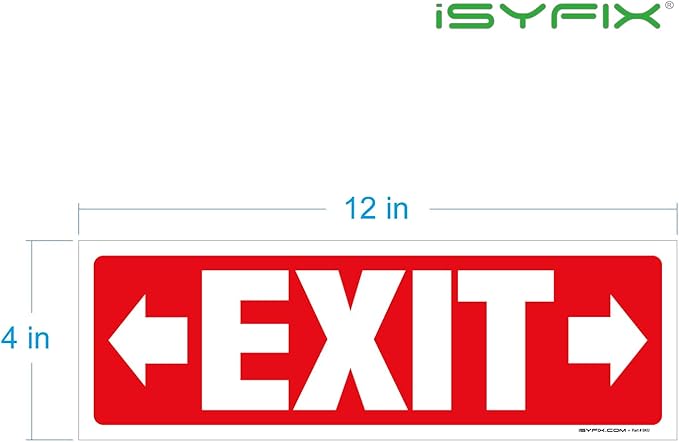 iSYFIX Exit Signs Stickers 6 Pack 12x4 Inch - Image 7