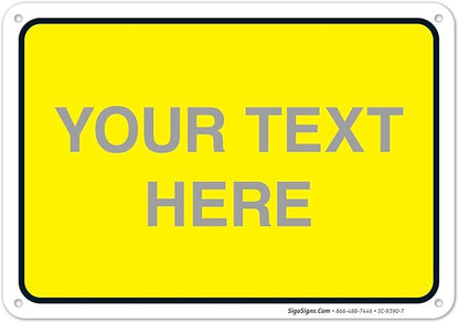Personalized Custom Yellow Background Customize by SigoSigns