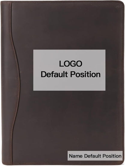 Geslun Personalized Genuine Leather 3 Ring Binder, Custom Engraved 8.5 x 11 by Geslun