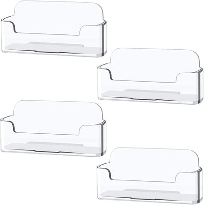 Qizpcer 4 Pack Clear Plastic Business Card Holder, Acrylic Business Card Display by Qizpcer