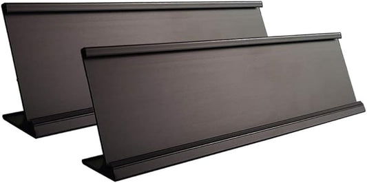 2" x 8" Aluminum Desk Name Plate Holder, Office Business Desk Sign Holder by Unknown