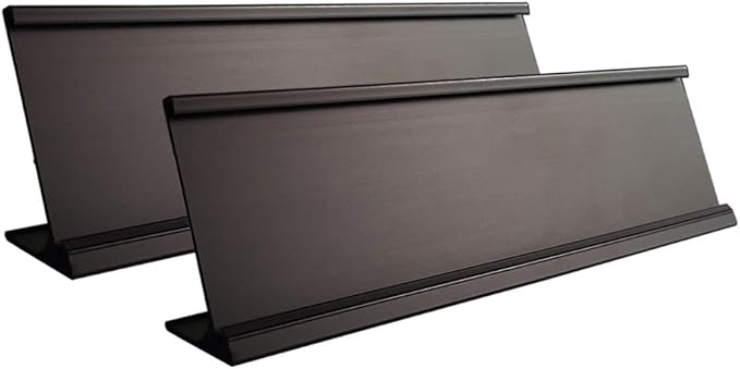 2" x 10" Aluminum Desk Name Plate Holder, Office Business Desk Sign Holder by Unknown