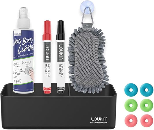 LOUKin Magnetic and Adhesive Marker Holder, Dry Erase Accessory Tray Set by LOUKIN
