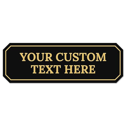 Custom Wall or Door Sign, Personalized Notched Plaque Engraved Message by SigoSigns