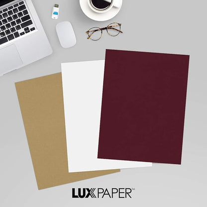 LUXPaper 8.5" x 11" Cardstock | Letter Size | Burgundy Linen | 100lb. Cover | - Image 9