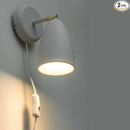 Ahaloye Set of 2 White Wall Sconce Finished Rotatable Simplicity Wall Mount by chiynght