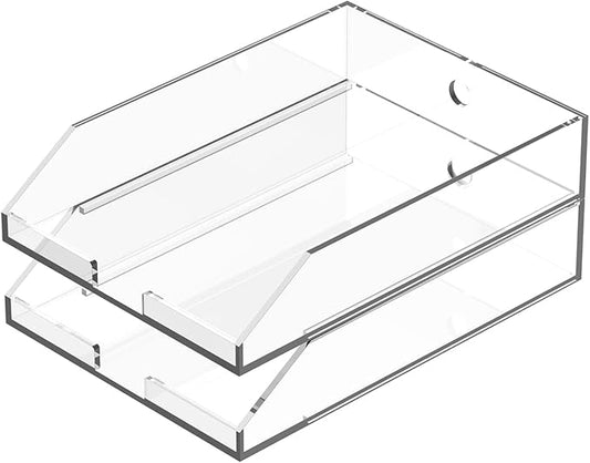EXPUTRAN Stackable Clear Acrylic Paper Trays, Desk File Organizer, A4 Paper by EXPUTRAN
