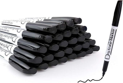 Volcanics Black Dry Erase Markers Low Odor Fine Whiteboard Markers Thin Box of - Image 2