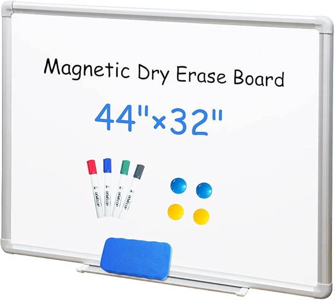 DEVELOP Magnetic White Board Dry Erase, 32 x 44 Inch, Dry Erase Board Aluminum by DEVELOP
