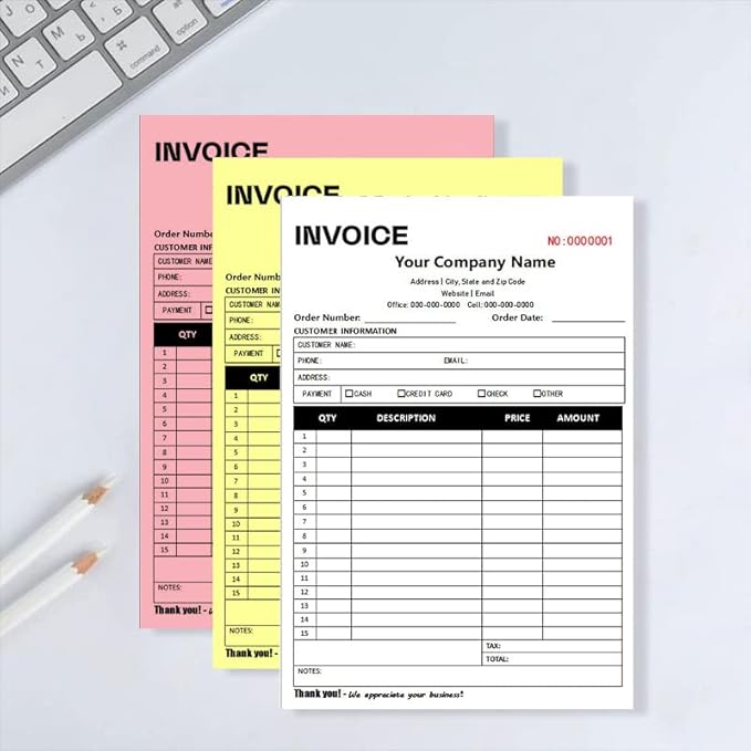 Personalized Invoice Book Custom 2 Part/3 Part Receipt Book Quote Estimate - Image 5