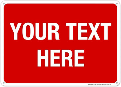 Personalized Custom Red Background Customize by SigoSigns