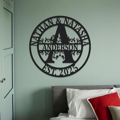 Custom Metal Signs | Personalized Monogram Name Sign | Outdoor Wall Art - Image 4