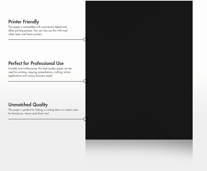 LUXPaper 8.5" x 11" Paper | Letter Size | Midnight Black | 28lb. | 250 Qty - Image 8