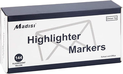 Madisi Highlighters, Chisel Tip, Fluorescent Yellow, Bulk Pack - Image 7