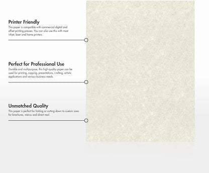 LUXPaper 8.5" x 11" Paper | Letter Size | Cream Parchment | 60lb. Text | 250 Qty - Image 8