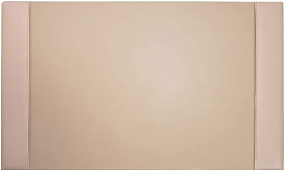 White Latte Bonded Leather 30" x 18" Side-Rail Desk Pad by Dacasso