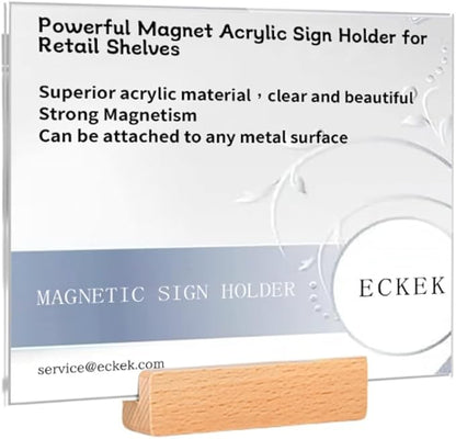 ECKEK Magnetic Sign Holder Grip Holder, Powerful Magnet, Acrylic Sign Holder by ECKEK