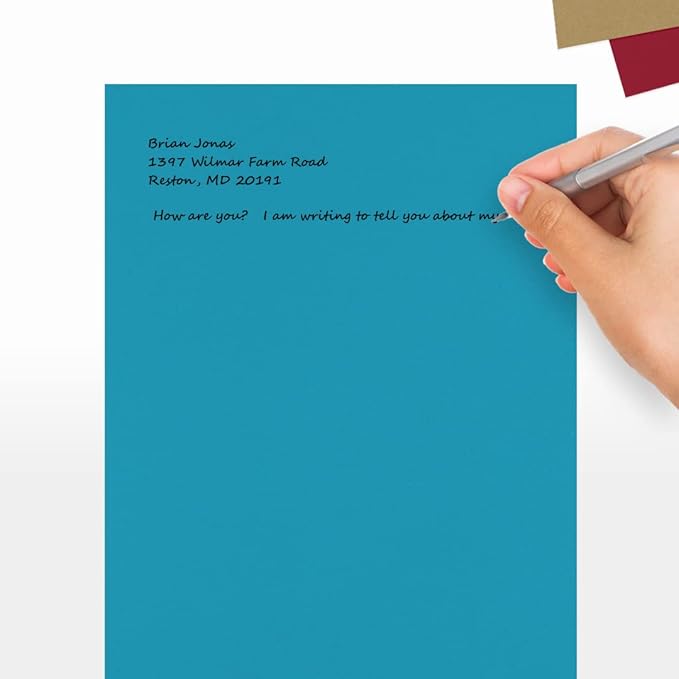 LUXPaper 8.5" x 11" Paper | Letter Size | Bright Blue | 60lb. Text | 50 Qty - Image 5