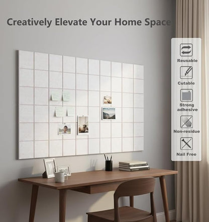 G Gamit Large Felt Wall Tiles Bulletin Board 59”x36”, Large Cork Board - Image 5