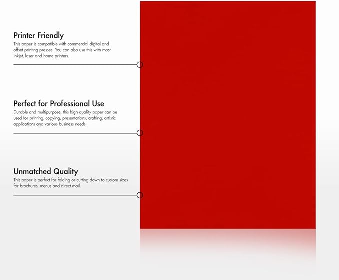 LUXPaper 8.5" x 11" Paper | Letter Size | Holiday Red | 60lb. Text | 1 - Image 8
