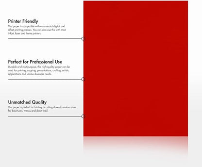 LUXPaper 8.5" x 11" Paper | Letter Size | Holiday Red | 60lb. Text | 500 Qty - Image 8