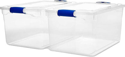 HOMZ 2-Pack Latching Lid, Large Clear Plastic Storage Bins - Image 8