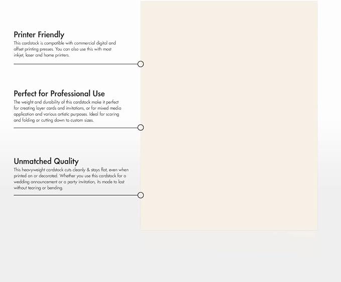 LUXPaper 8.5" x 11" Cardstock | Letter Size | Ivory | 65lb. Cover | 50 Qty - Image 8