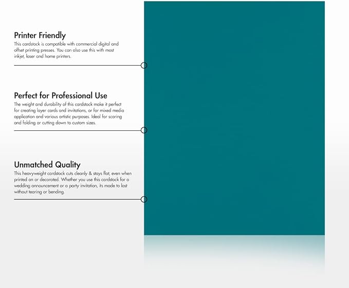 LUXPaper 8.5" x 11" Cardstock | Letter Size | Teal | 100lb. Cover | 50 Qty - Image 8