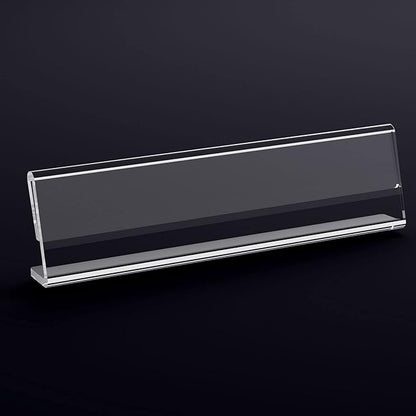 Acrylic 12 Pack Name Plates for Desks, AITEE 2x8 Clear Desk Name Plate - Image 3