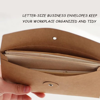 10pcs A4 Kraft Paper Envelopes Portfolio Foolscap File Folders Document Folder - Image 7
