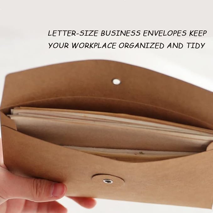 10pcs A4 Kraft Paper Envelopes Portfolio Foolscap File Folders Document Folder - Image 5