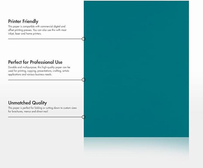 LUXPaper 8.5" x 11" Paper | Letter Size | Teal | 80lb. Text | 500 Qty - Image 8