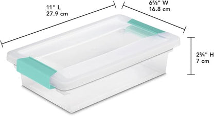 Sterilite 6-Pack Clip Box, Stackable Clear Plastic Bins - Image 3